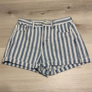 American Eagle Outfitters Striped Blue and White Denim Short, size 4